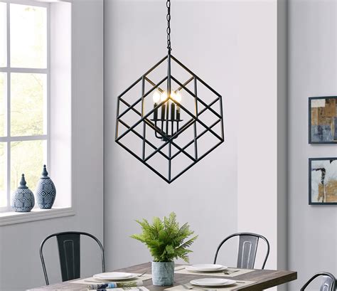 large black metal pendant light